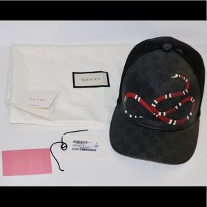 Gucci Kingsnake Print GG Supreme Baseball Hat